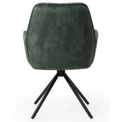 Dunkelgrüner Samt Esstischsessel drehbar - Kadiz