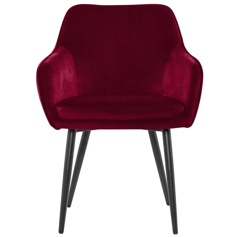 Dunkelroter Tischsessel aus Samt - Laydia