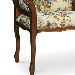 Dunkle Telefonbank im Barock Stil Magari mit floralem Muster