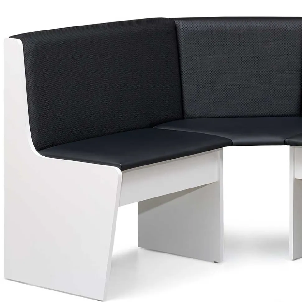 Eckbank Gruppe in Schwarz Weiß - Enevo (vierteilig)