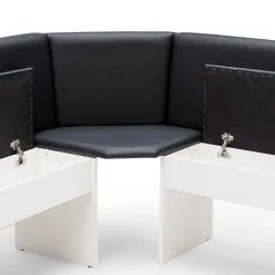 Eckbank Gruppe in Schwarz Weiß - Enevo (vierteilig)