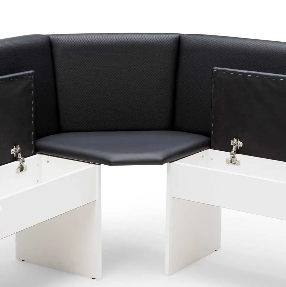 Eckbank Gruppe in Schwarz Weiß - Enevo (vierteilig)