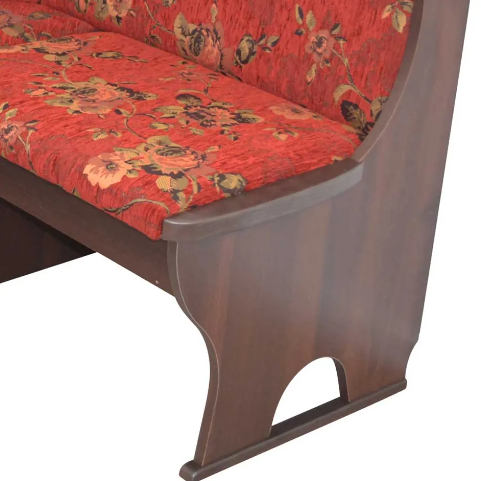 Eckbank Set in Nussbaum Braun mit Rot - Baltymore (vierteilig)