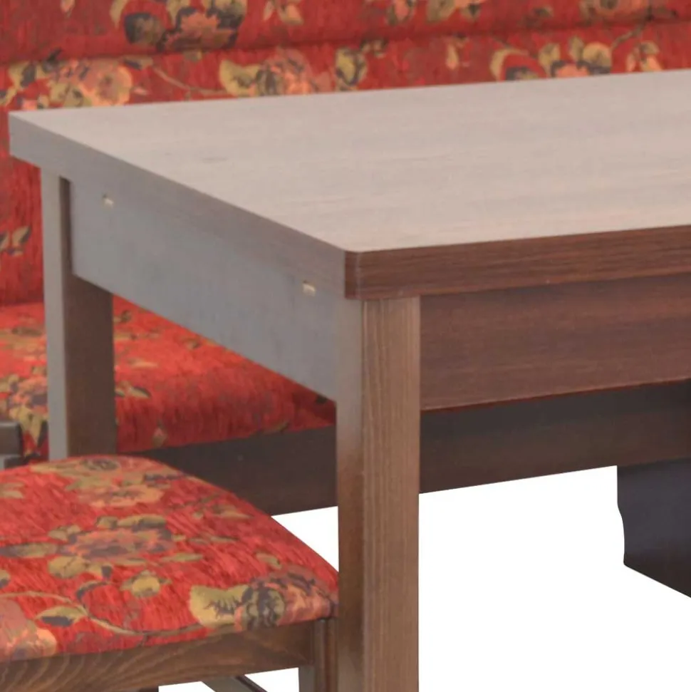 Eckbank Set in Nussbaum Braun mit Rot - Baltymore (vierteilig)