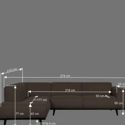 Eckcouch in hellem Braun Buklee - Mercana
