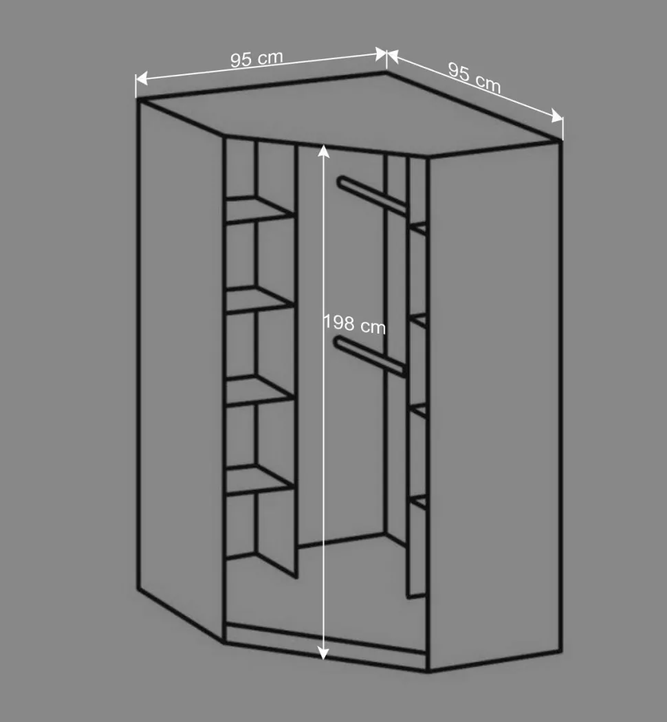 Eckschrank Mellevos in Weiß