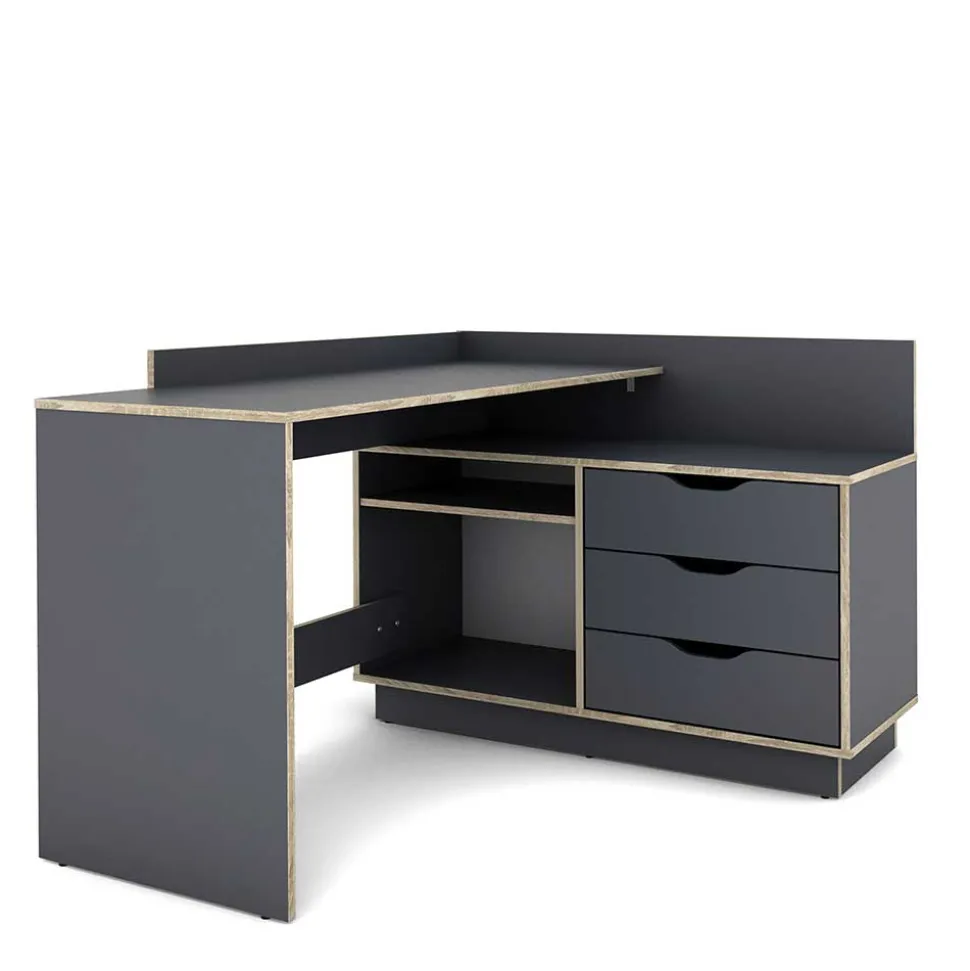 Eckschreibtisch in Anthrazit - Latina
