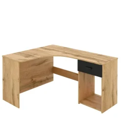 Eckschreibtisch in Wildeiche Optik & Schwarzgrau - Endra