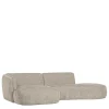 Ecksofa in Beige Webstoffbezug - Mauricios