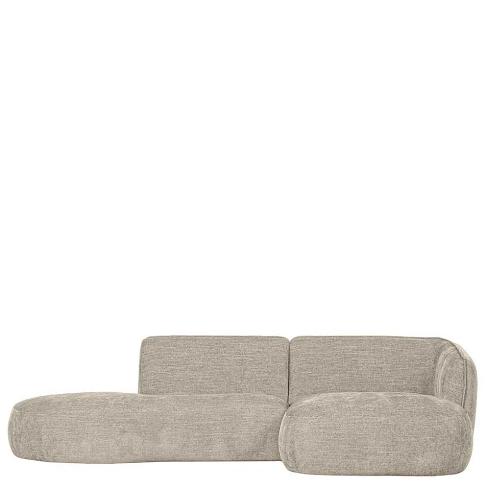 Ecksofa in Beige Webstoffbezug - Mauricios