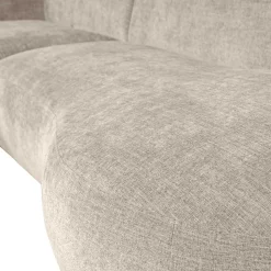 Ecksofa in Beige Webstoffbezug - Mauricios