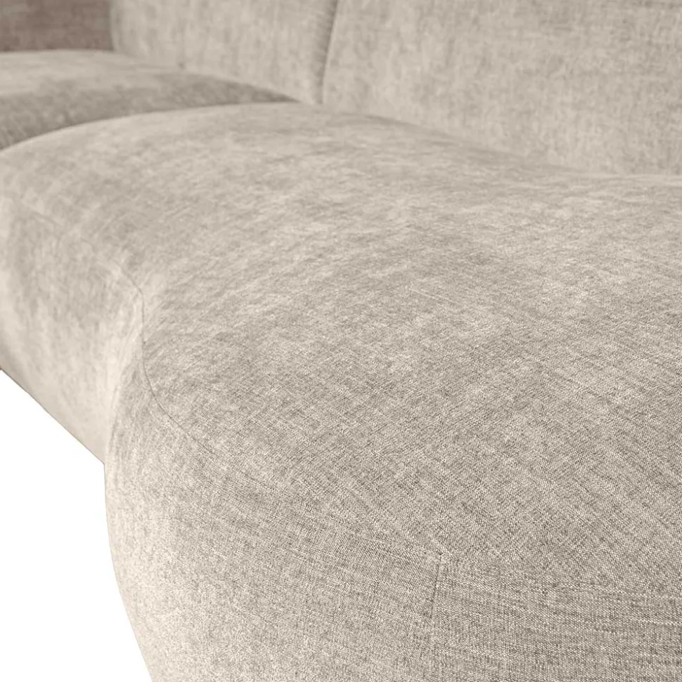 Ecksofa in Beige Webstoffbezug - Mauricios