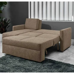 Ecksofa mit Schlaffunktion in Taupe - Movito