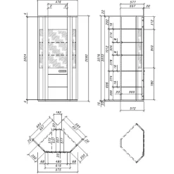 Eckvitrine Athias aus Kernbuche