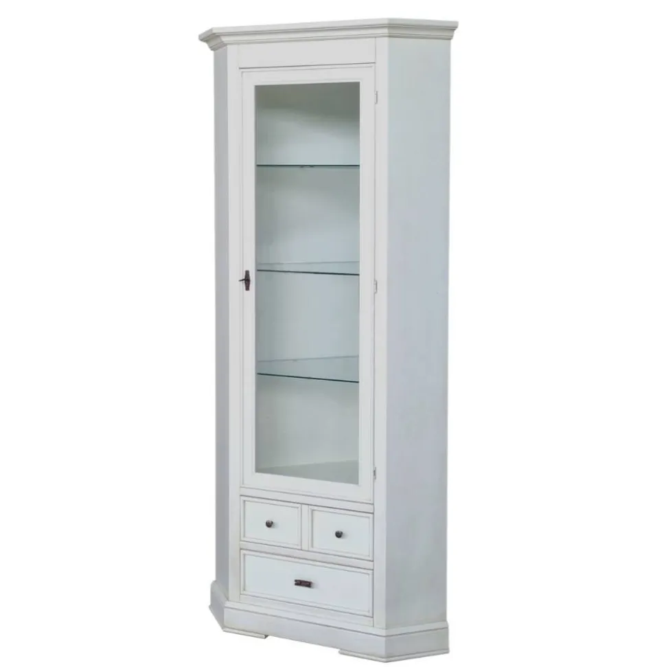 Eckvitrine in Antikweiß - Annot