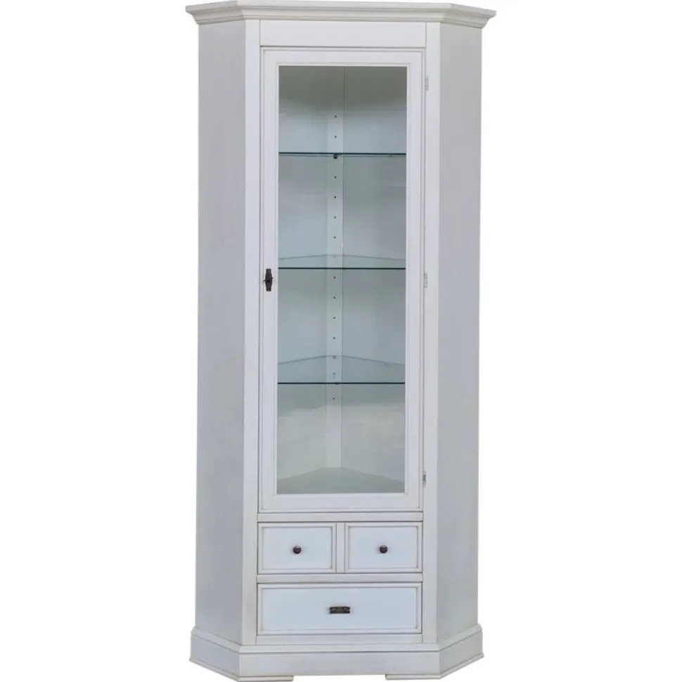 Eckvitrine in Antikweiß - Annot