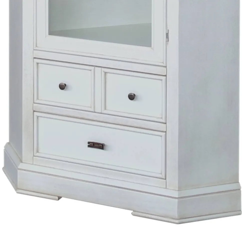 Eckvitrine in Antikweiß - Annot