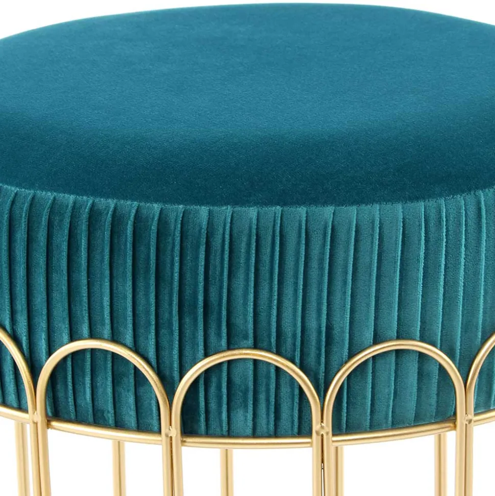 Edler Samthocker in Petrol & Gold - Ugian