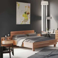 Ehebett und Nachtkonsolen Apolios in Erle teilmassiv (dreiteilig)