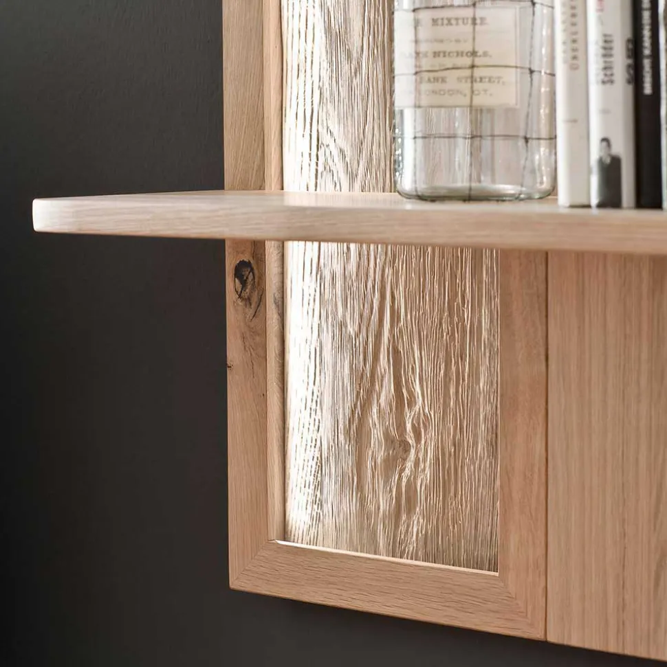 Eiche Bianco Wohnwand Set 320cm - Crokas (dreiteilig)