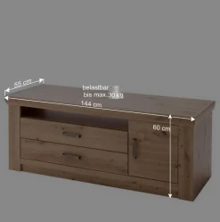 Eiche Dekor TV Board mit 2 Schubladen - Wykina