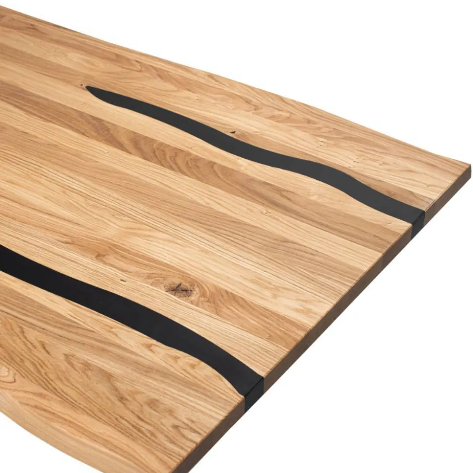 Eiche Esszimmertisch mit Epoxid-Harz-Einlagen - Slavidra