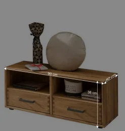 Eiche Flurbank mit 2 Schubladen - Teano