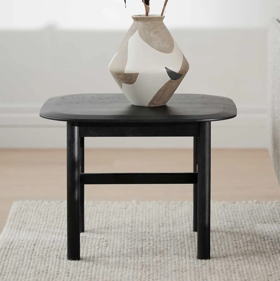 Eiche Massivholz Couchtisch in Schwarz - Gracey