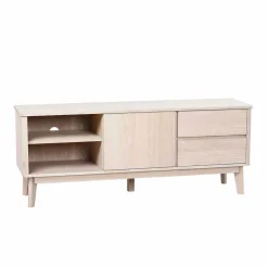Eiche Massivholz TV Schrank in White Wash - Navassa