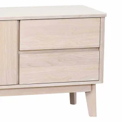 Eiche Massivholz TV Schrank in White Wash - Navassa