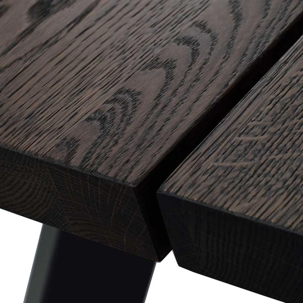 Eiche Rauchfarben Tisch & 6 Stühle Namac in Dunkelgrau (siebenteilig)