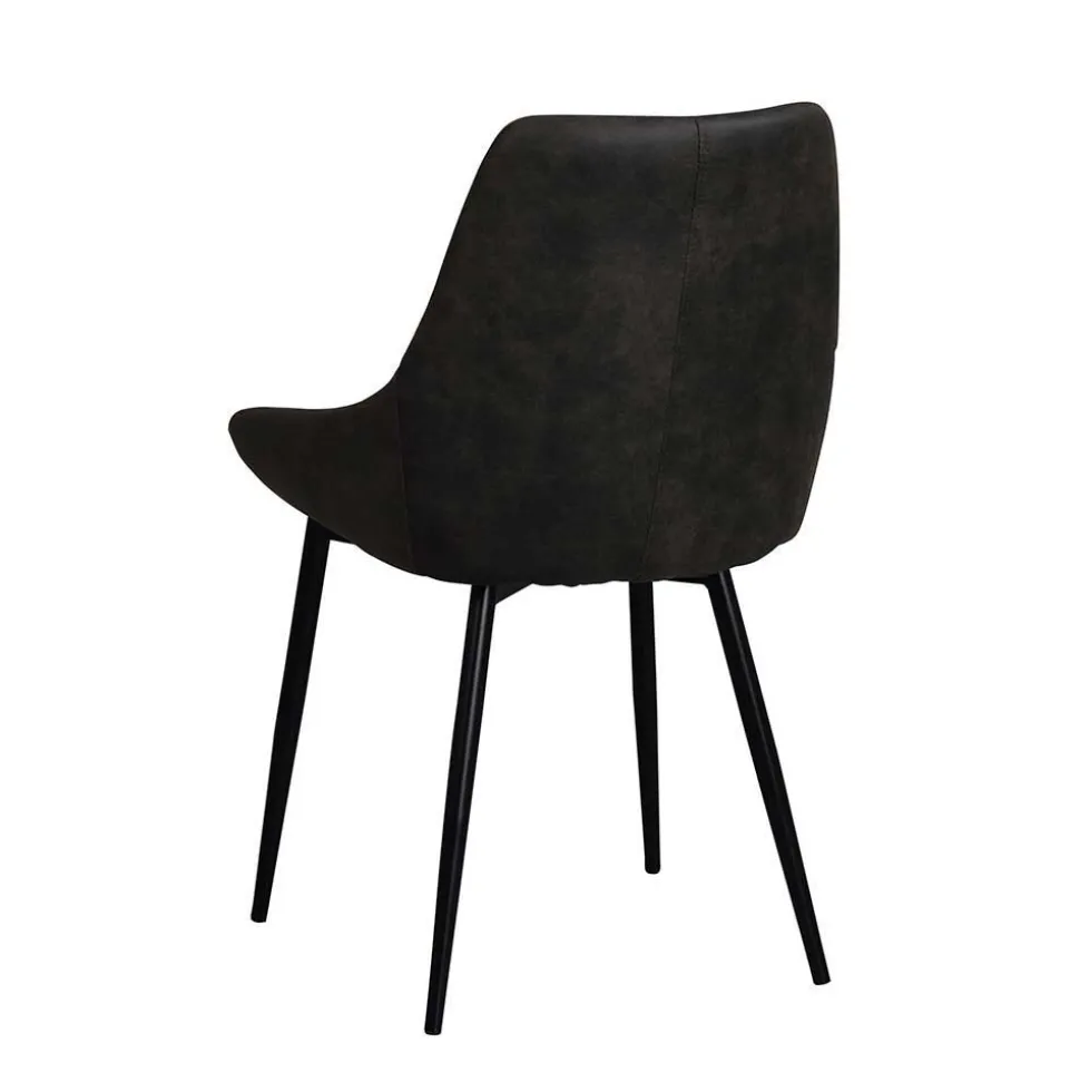 Eiche Rauchfarben Tisch & 6 Stühle Namac in Dunkelgrau (siebenteilig)