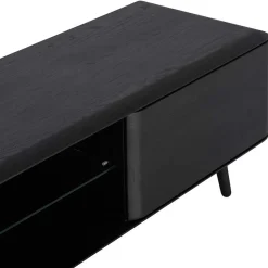 Eiche TV Lowboard in Schwarz geölt - Janeira