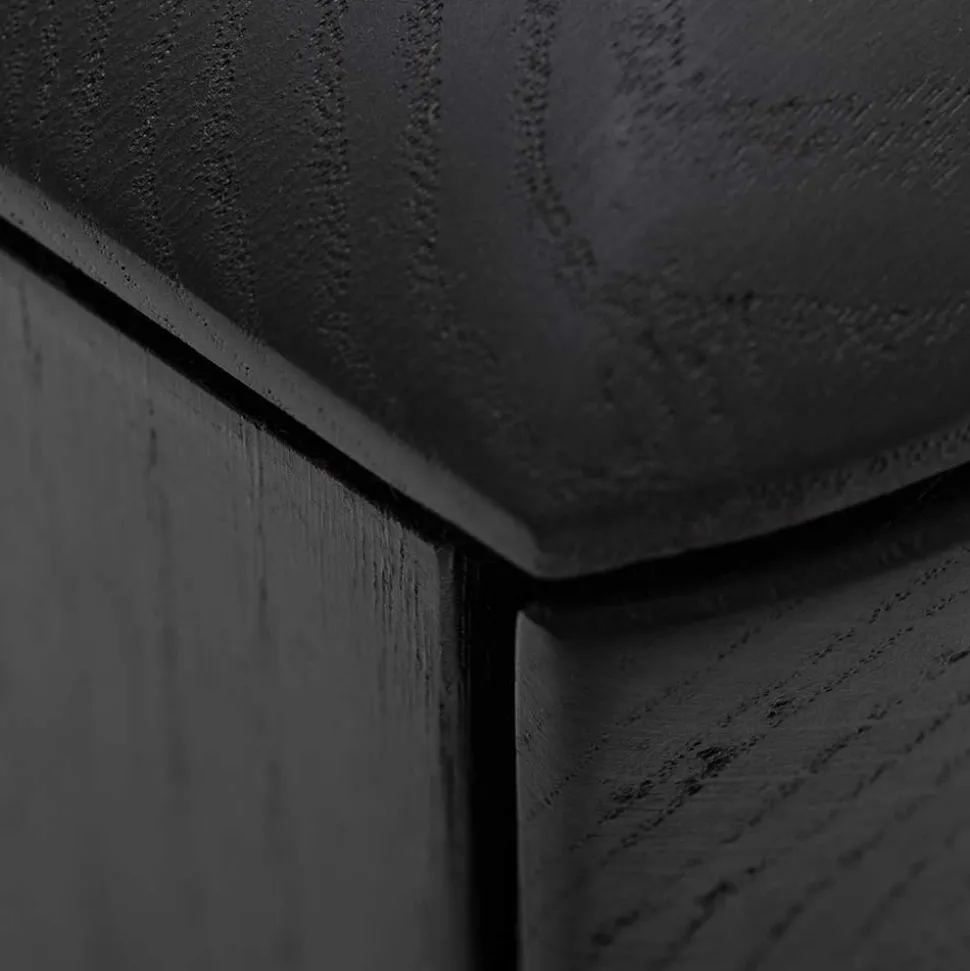 Eiche TV Lowboard in Schwarz geölt - Janeira