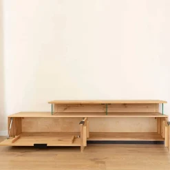 Eichenholz TV Board mit Hirnholz Applikation - Deruta