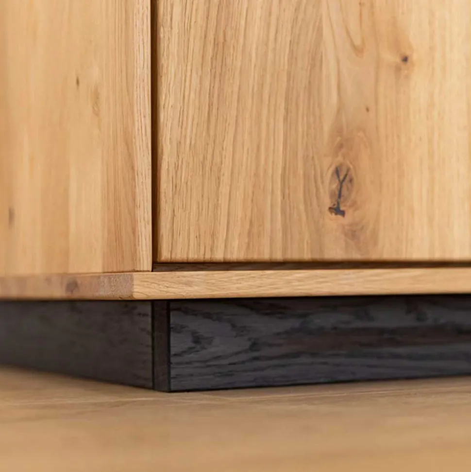 Eichenholz TV Board mit Hirnholz Applikation - Deruta