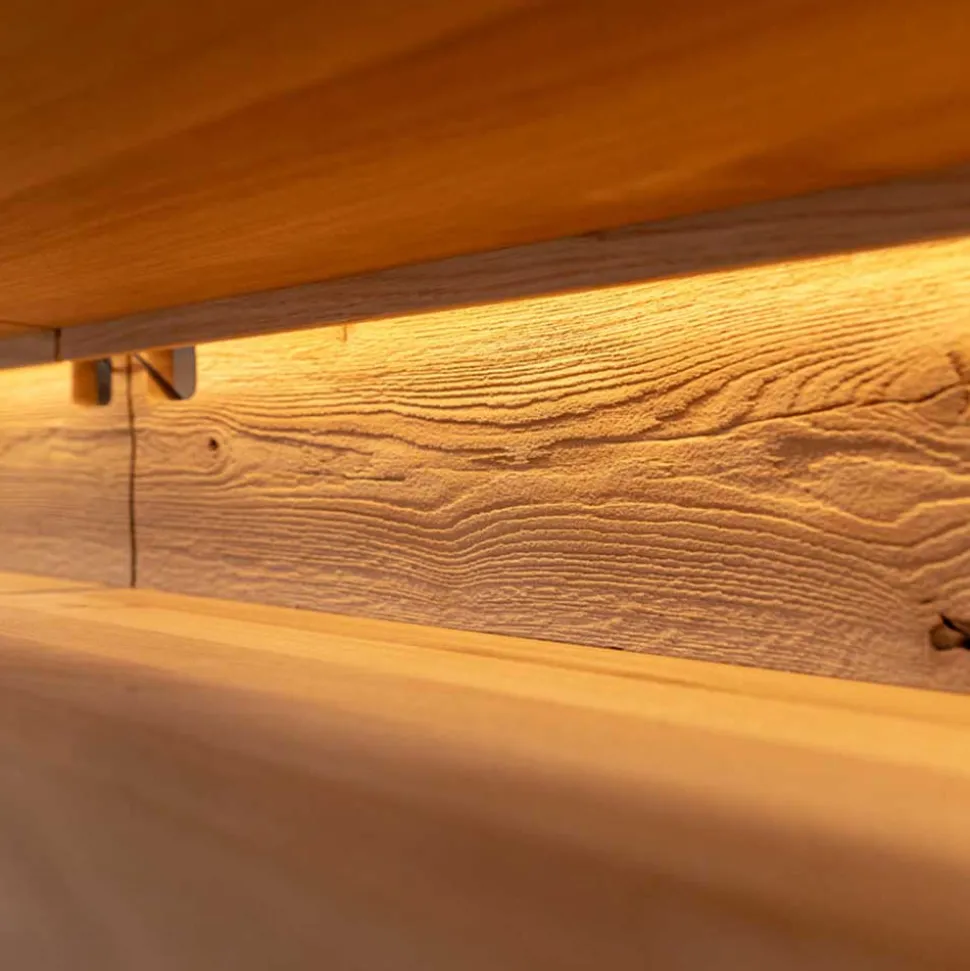Eichenholz TV Board mit Hirnholz Applikation - Deruta