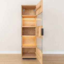 Eichenholz Vitrine mit Hirnholz Applikation - Deruta