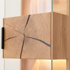 Eichenholz Vitrine mit Hirnholz Applikation - Deruta