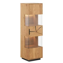 Eichenholz Vitrine mit Hirnholz Applikation - Deruta