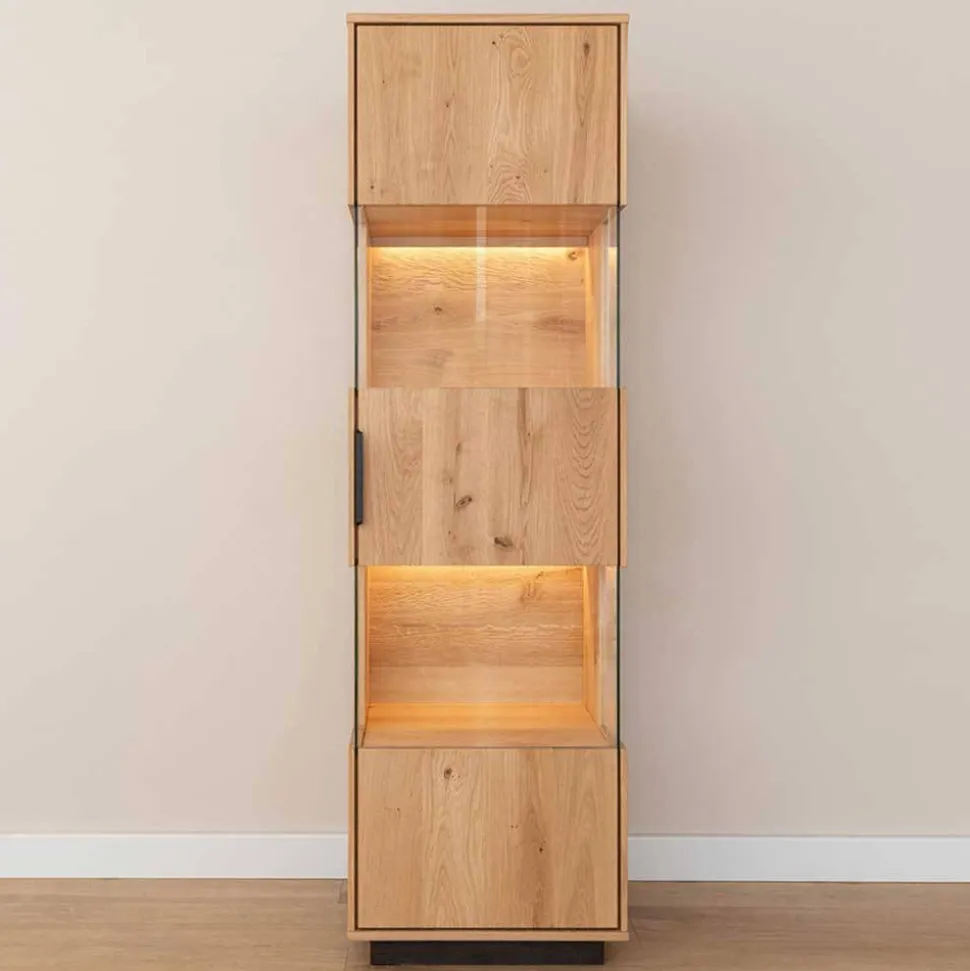 Eichenholz Vitrine mit LED Beleuchtung - Judita