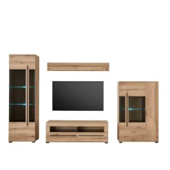 Eicheoptik Wohnzimmermöbel Set - Brocus (vierteilig)