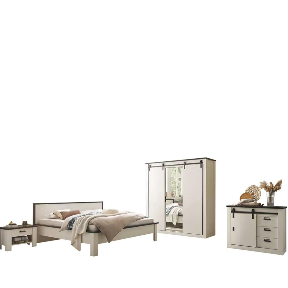 Einrichtungskombi Schlafzimmer in Weiß - Tramos (fünfteilig)