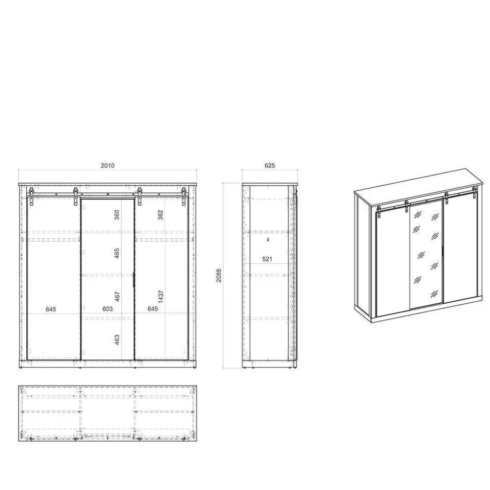 Einrichtungskombi Schlafzimmer in Weiß - Tramos (fünfteilig)