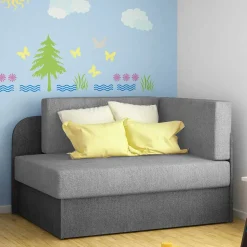 Einsitzer Bettsofa in Hellgrau und Grau - Montea