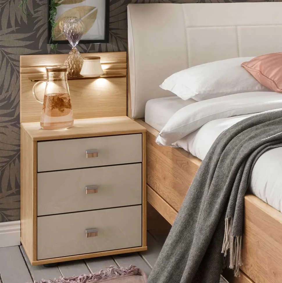 Einzelbett & Nachtkommode als Set - Emdsiva (zweiteilig)