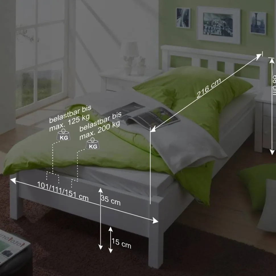 Einzelbett Lightning aus Kiefer Massivholz