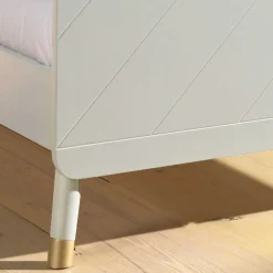 Einzelbett mit Nachtkommode in Weiß - Baranoma (zweiteilig)