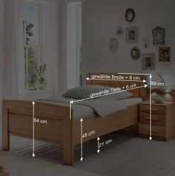 Einzelbett mit Nachtkommode Set - Sendician (zweiteilig)