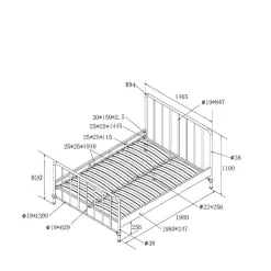 Eisenbett in Blau - Balisca